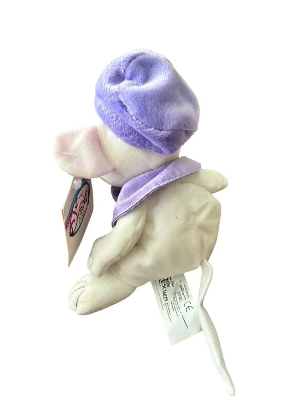 Disney‎ Bianca Bean Bag Plush From The Rescuers With Tags Purple Hat & Bow